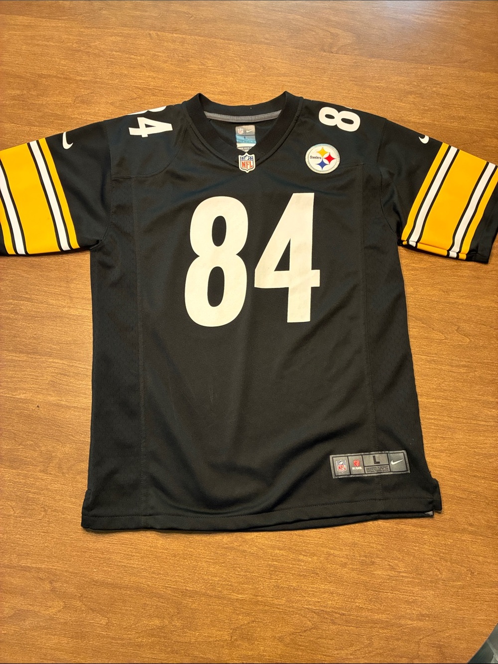 Nike Black and Yellow Steelers #84 Football Jersey